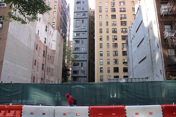 The foundation for the 800-foot tower that Gamma Real Estate plans to build at 430 E. 58th St. | Photo by Sydney Pereira