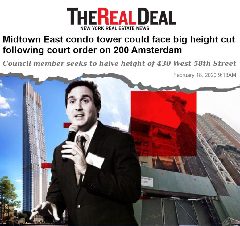 200 Amsterdam Avenue, New York City Council Member Ben Kallos and 430 East 58th Street